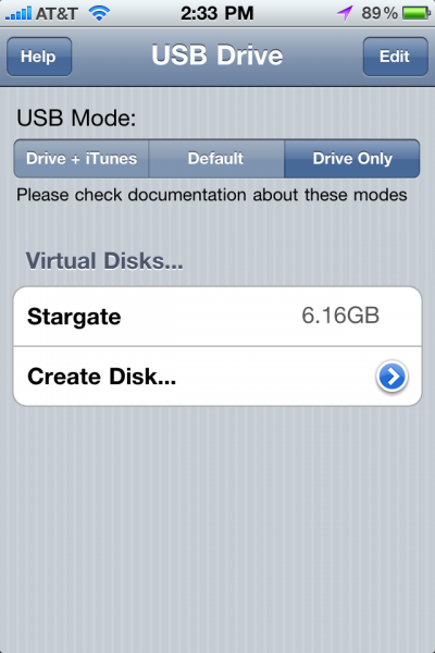 IPhone: USB Drive.